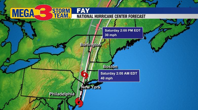 Tropical Storm Fay Forecast from the National Hurricane Center